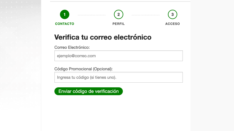 Completa el formulario de registro