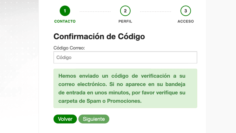 Finaliza el proceso de registro