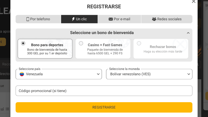 Completa el formulario de registro