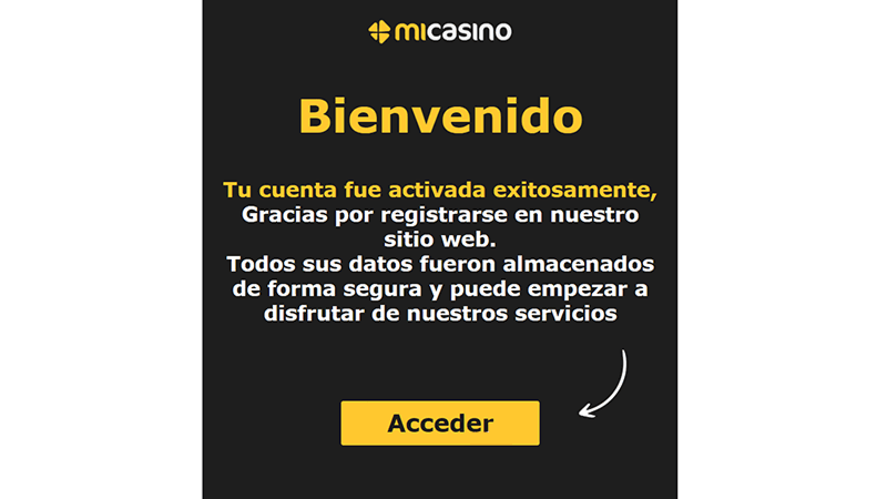 Finaliza el proceso de registro